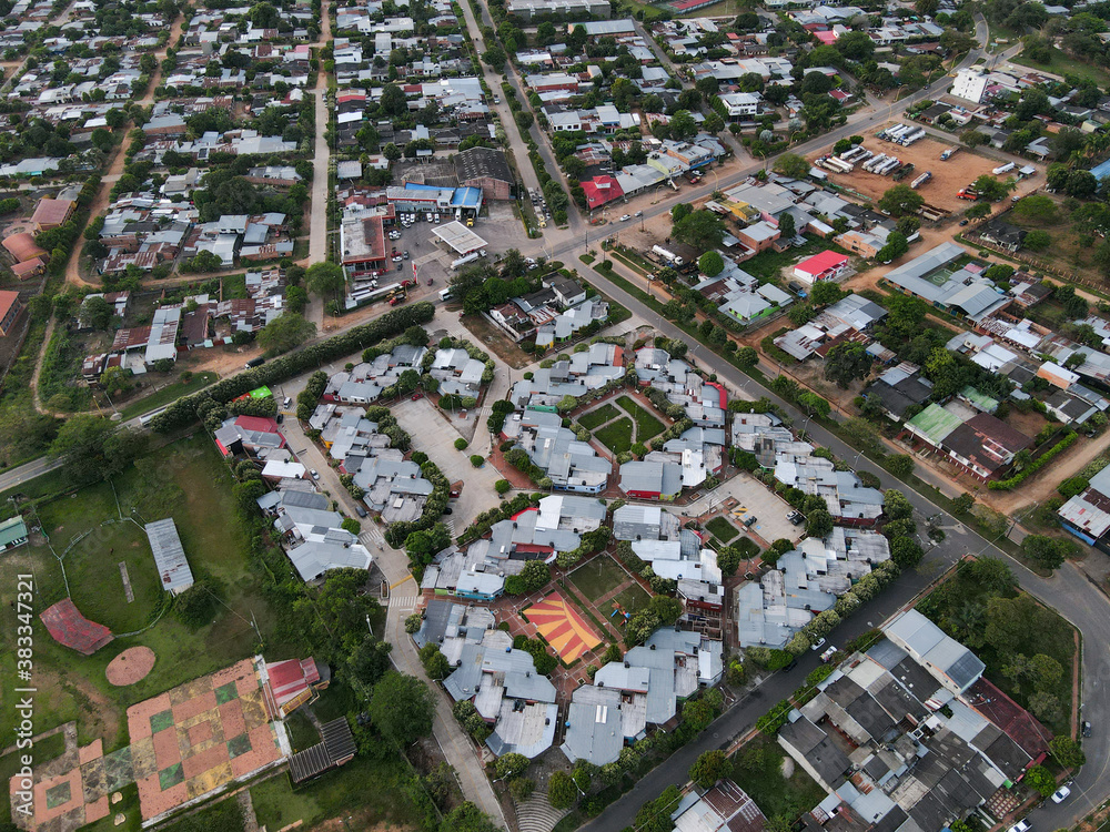 vista aerea del pueblo en casanare region del llano 