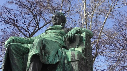 Statue of Goethe (Johann Wolfgang von Goethe) German writer and poet in Vienna, Austria photo