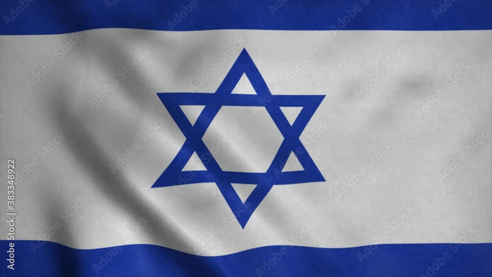 Frontal view of Israel national flag. Flag blowing in wind. 4K Frontal view of Israel national flag. Flag blowing in wind. 4K