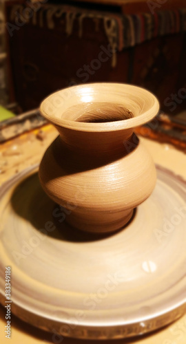 clay jug on a Potter's wheel