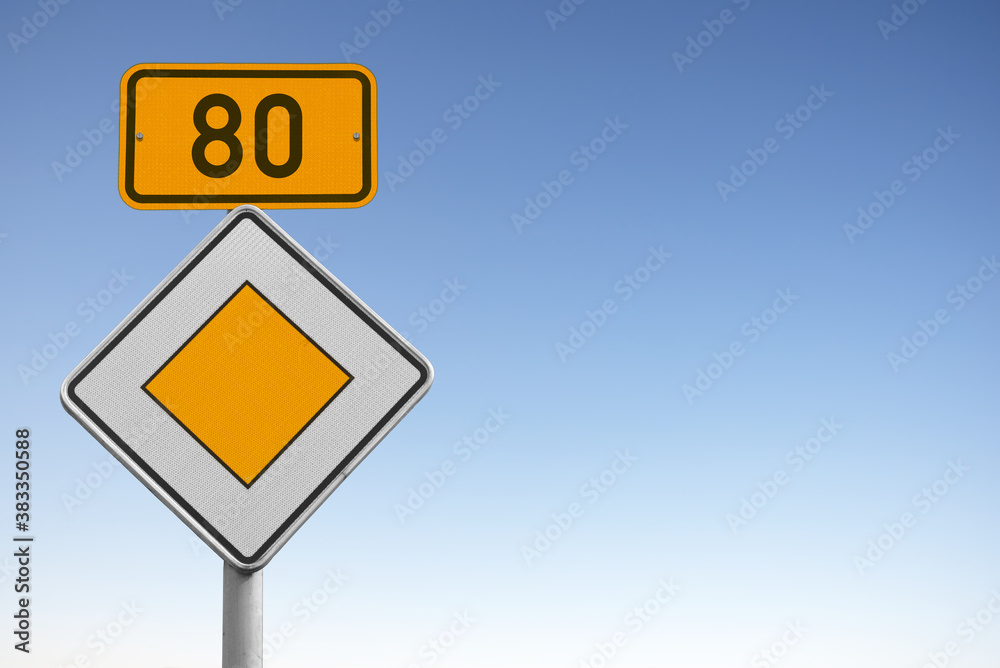 Bundesstraße 80, B 80, Verkehrsschild Bundesstraße 80, B 80, Verkehrsschild
