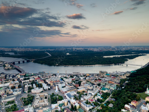 Aerial view of the historical center of the capital of Ukraine - Kiev