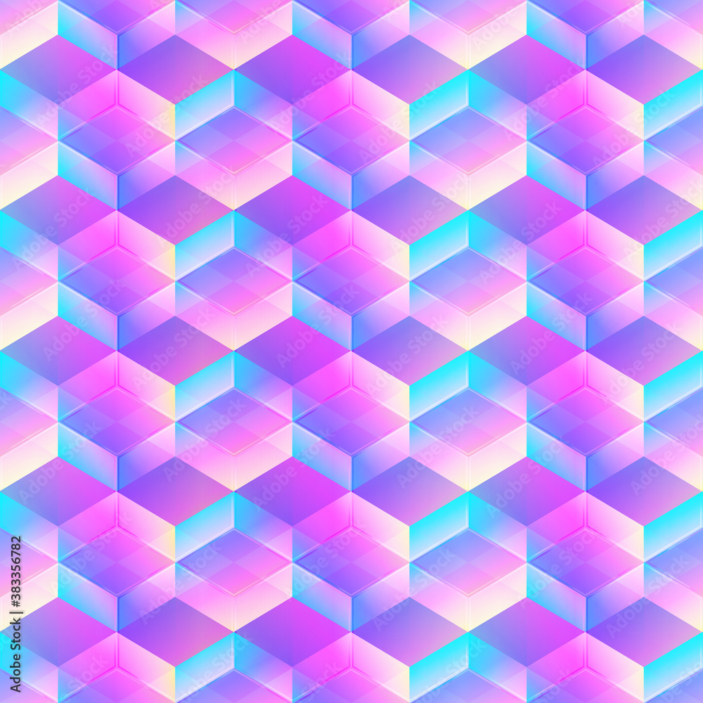 Holographic geometric mosaic seamless pattern. Holographic geometric mosaic seamless pattern.