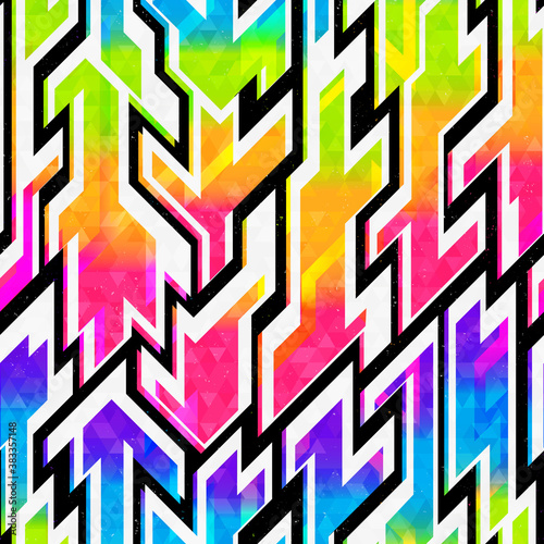 Space colored geometric seamless pattern.