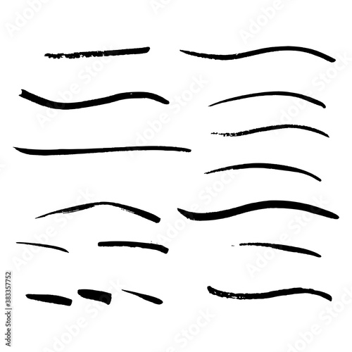 Brush strokes, vector set. Paint brushes.