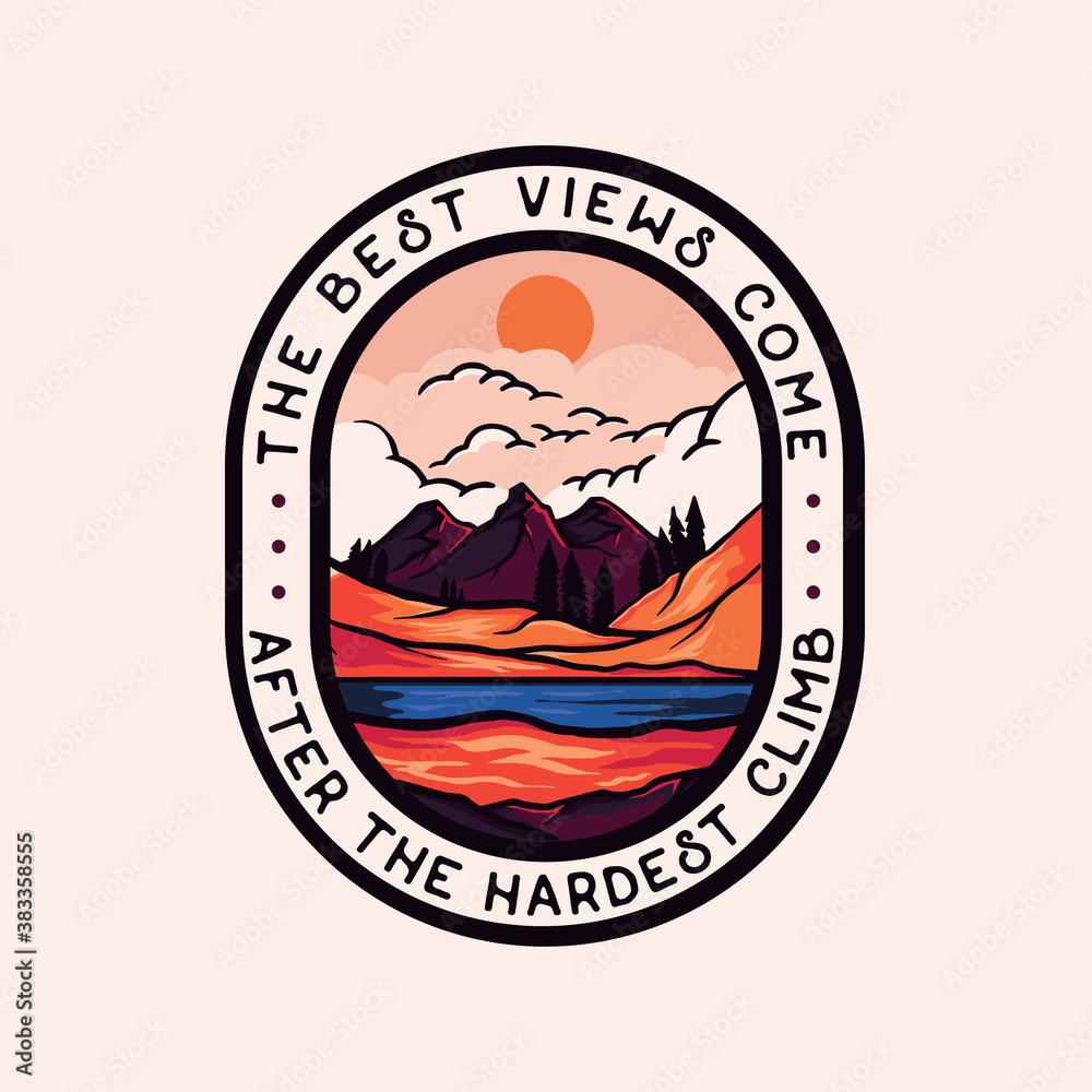Obraz premium Colorful Adventure Badge Logo 