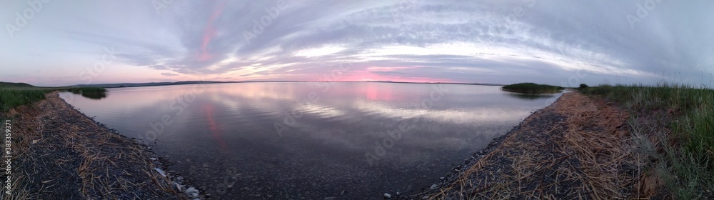 sunrise over the lake. panorama