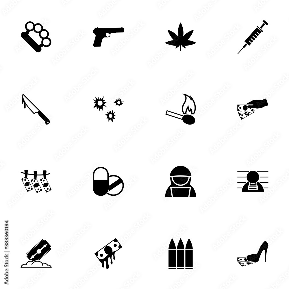 Crime - Flat Vector Icons