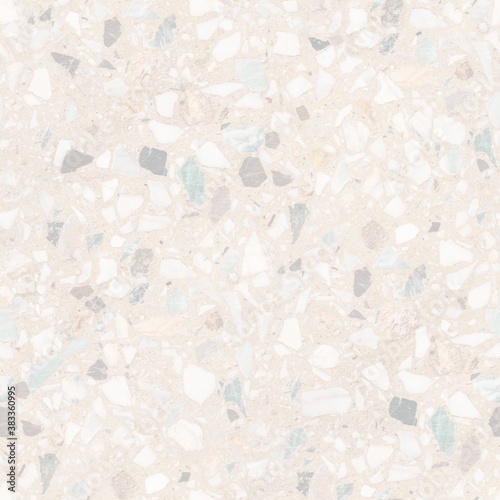 Cool terrazzo flooring or marble old texture. Polished wall stone pattern beautiful for background. Soft color seamless backdrop with copy space, add text and etc.