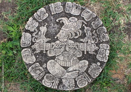 Mayan calendar in Tonina. Chiapas, Mexico photo