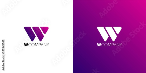 Letter W logo. Alphabet logotype vector design.
