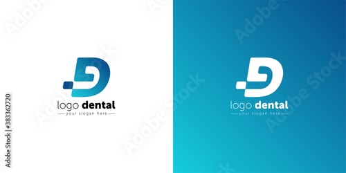 colorful initial letter d dental logo. modern icon, template design