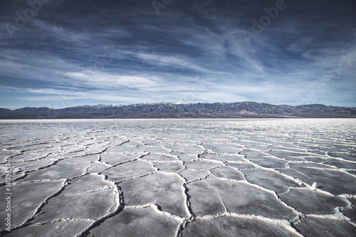 Salt lake on Badwater Basin at Death Valley National Park