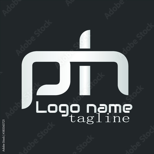 PH logo. Illustration of "PH" typeface logo isolated on black background. vector