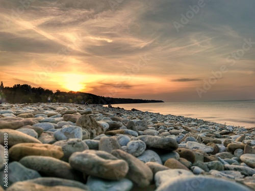 sunset on the beach © sss