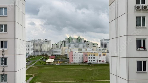 Timelapse of residential area in Minsk. Kamennaya Gorka district. photo