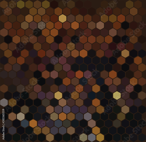 Abstract hexagon background. Honeycomb grid texture and geometric hive hexagonal honeycombs. Mosaic. Honey cells. Vector illustration.
