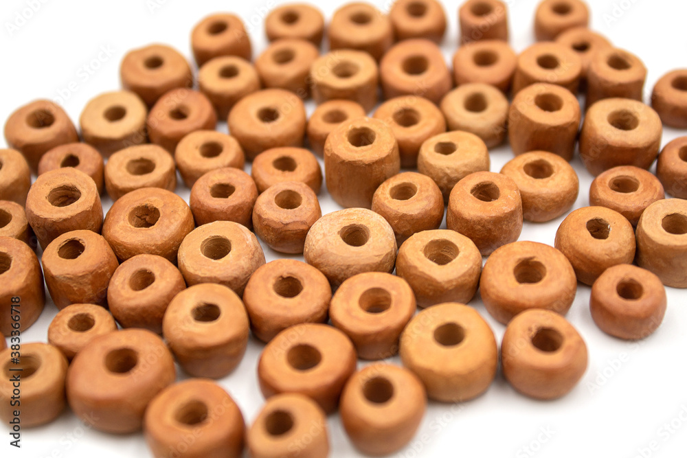 Ceramic bead made of baked clay round shape Ceramic bead made of baked clay round shape
