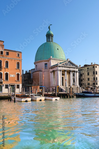 San Simeone Piccolo church seen from across the water in Venice, Italy