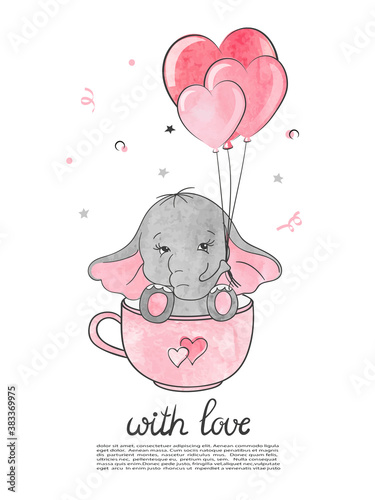 Valentines Day card with cu...