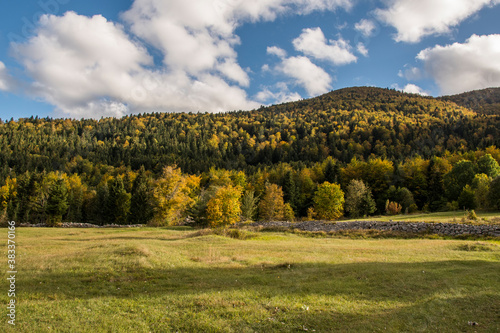 OCTOBER, 2020 - Scenic landscape of the Velebit mountain. Beautiful autumn day on the meadow