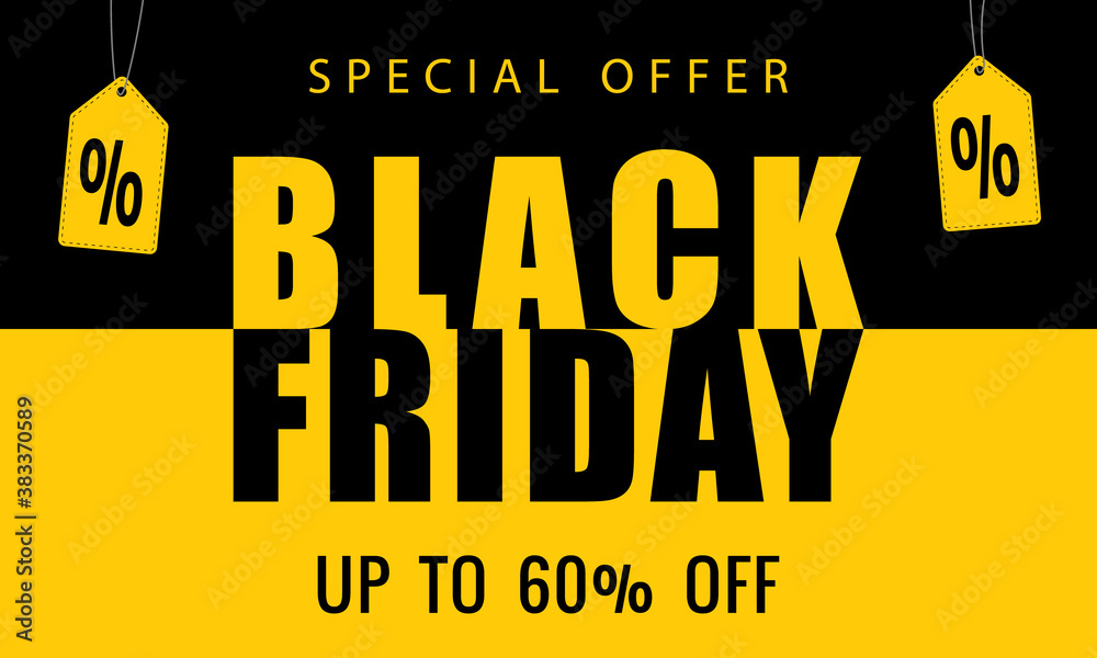 Fototapeta premium Black Friday sale banner. Vector illustration