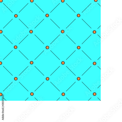 Cyan background created with lines and dots black and orange © Jakub