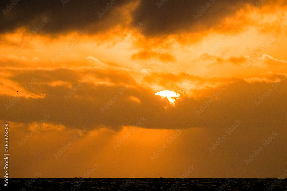 Fototapeta premium A colorful sunrise on the beach at St Augustine, Florida.