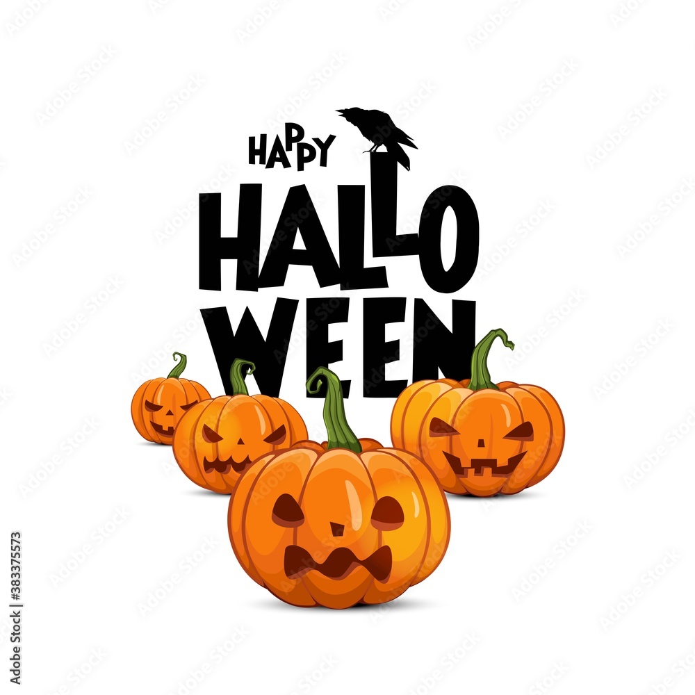 Happy Halloween. Vector, pumpkin, horror, scary, crow, holiday, letter, autumn. Greeting cards, posters, banners, flyers and invitations. Happy Halloween. Vector, pumpkin, horror, scary, crow, holiday, letter, autumn. Greeting cards, posters, banners, flyers and invitations.
