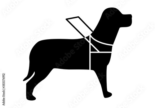 Icono negro de perro guía para ciegos.