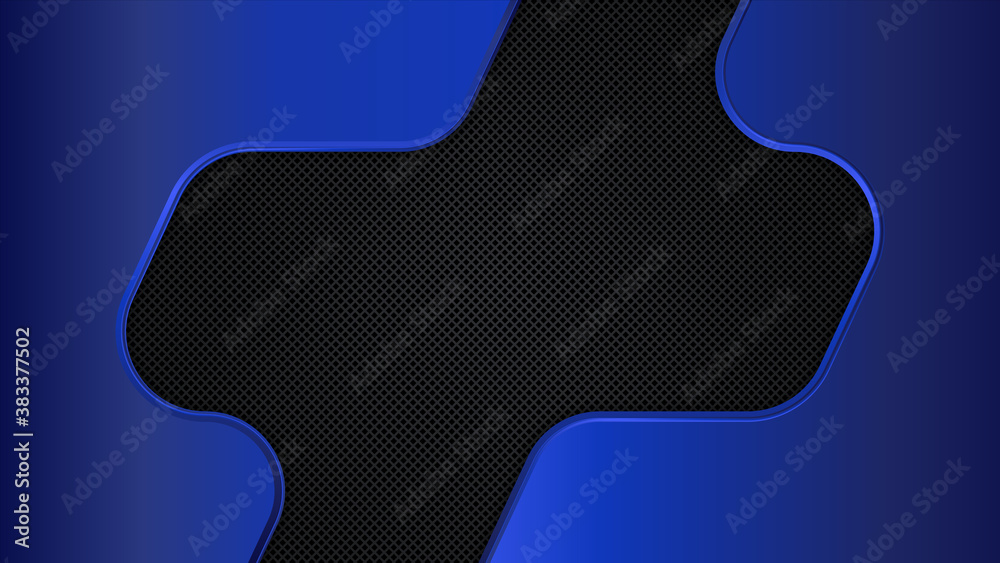 Black and blue metal background. Vector design template