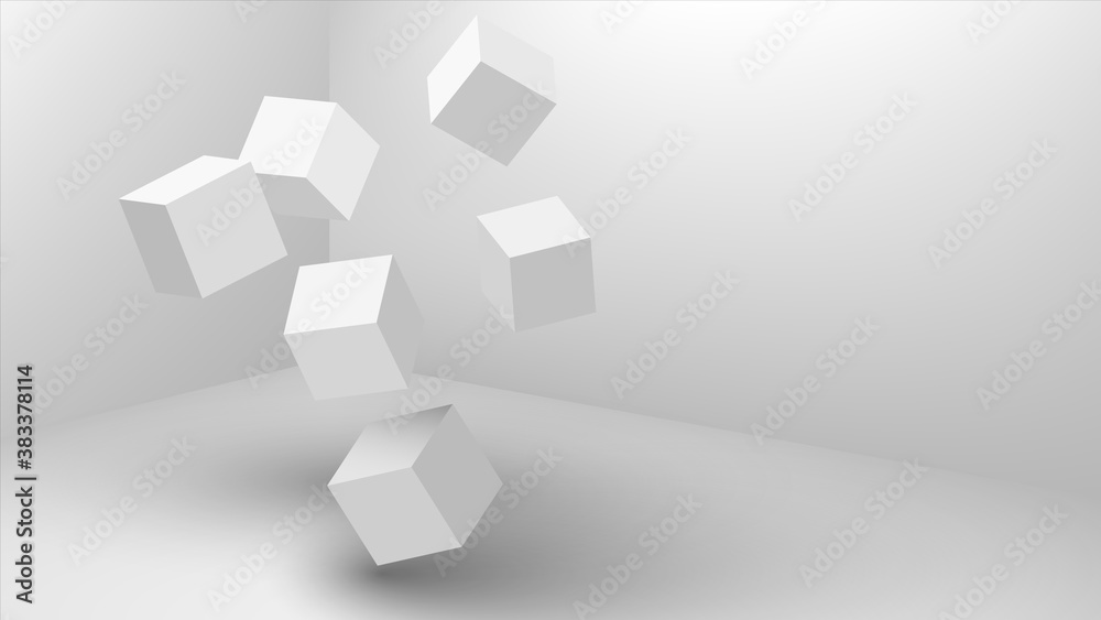 Falling 3D cubes. Abstract geometric background. Vector illustration Falling 3D cubes. Abstract geometric background. Vector illustration