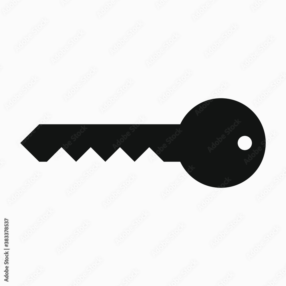 Black vector symbol of key isolated on white background. Key symbol for web or app design. Black vector symbol of key isolated on white background. Key symbol for web or app design.