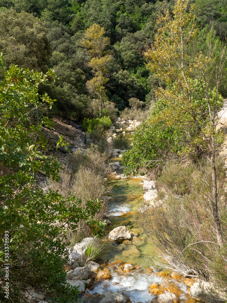 Views of routes for hikers of the Borosa River in the Cazorla National Park