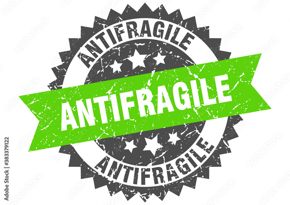 Fototapeta premium antifragile stamp. grunge round sign with ribbon