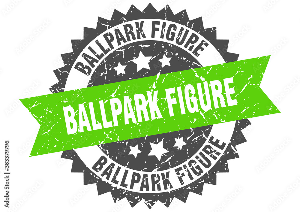 Fototapeta premium ballpark figure stamp. grunge round sign with ribbon