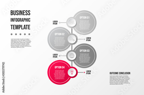 Gray infographic template. Diagram with business icons. Vector