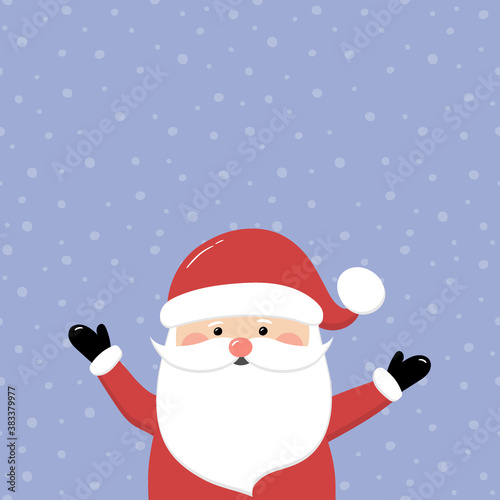 Funny Santa Claus with copyspace. Christmas background. Vector