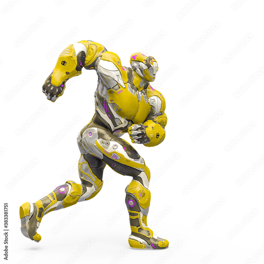 futuristic astronaut is walking in white background futuristic astronaut is walking in white background