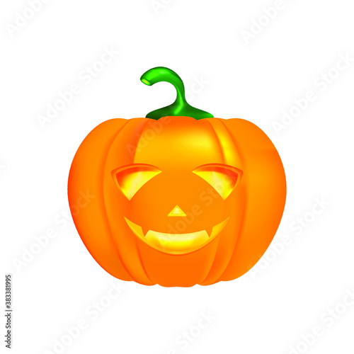 Halloween pumpkin icon realistic vector image. Isolated pumpkin for design. Halloween symbol. © alia.kurianova