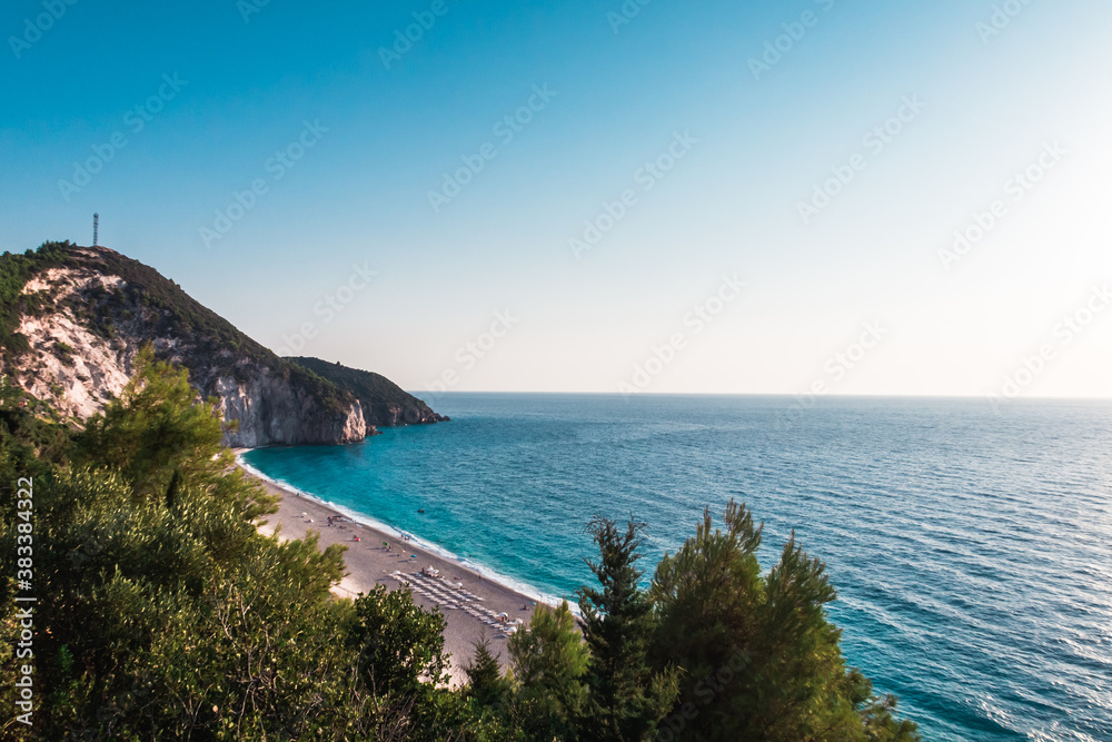Beach on the Ionian sea, Lefkada island, Greece.