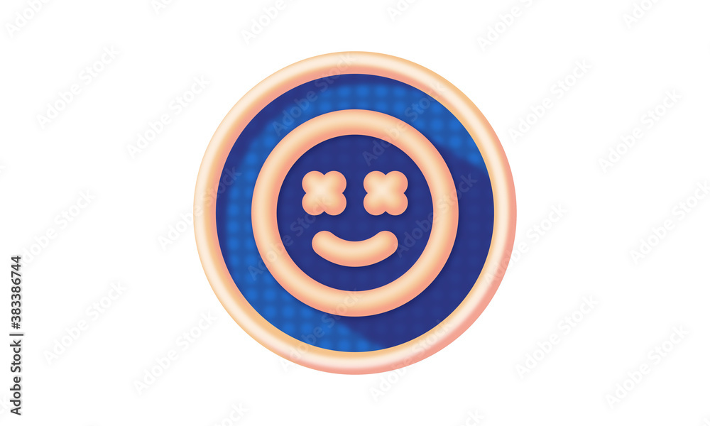 Emoji Smiley Icon Set design as dotted plastic glance badge Emoji Smiley Icon Set design as dotted plastic glance badge