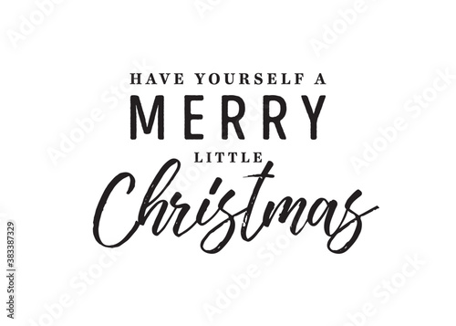 Handwritten Have Yourself A Merry Little Christmas Text, Merry Little Christmas Text, Merry Christmas Background, Holiday Greeting Card, Christmas Card Background, Vector Text Background