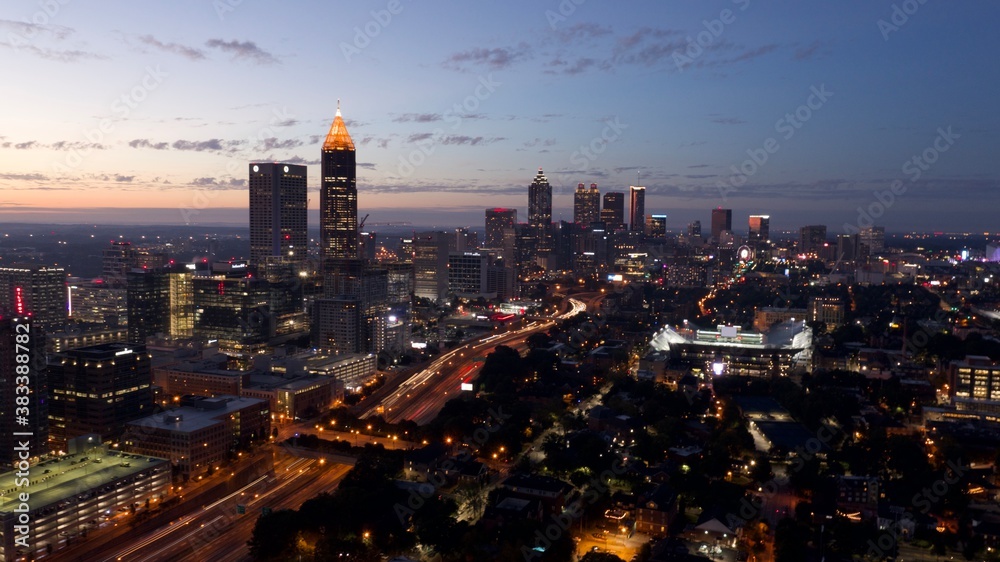 Fototapeta premium Sunset Atlanta Skyline
