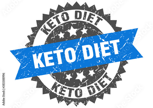 keto diet stamp. grunge round sign with ribbon
