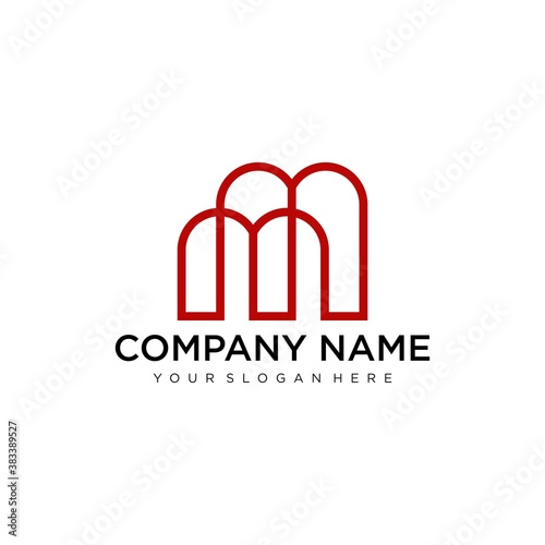 Letter M line logo design. Linear creative minimal monochrome monogram symbol. Universal elegant vector sign design. Premium business logotype. Graphic alphabet symbol for corporate business identity
