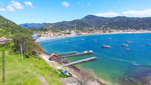 Armação Beach - Florianópolis. Aerial view of the beautiful Armação in Santa Catarina