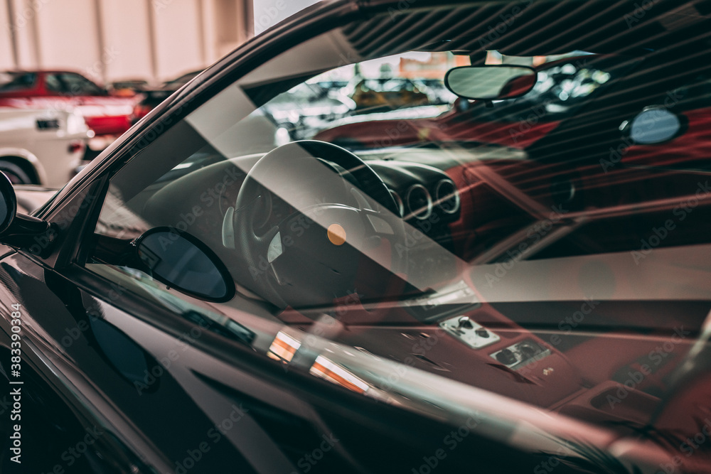 interior of sport car 