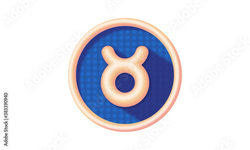 Zodiac Astrology Icon Set design as dotted plastic glance badge