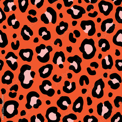 Colorful leopard seamless pattern. Fashion stylish vector texture.